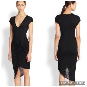 SOLD Brand New never worn Helmut Lang asymmetrical twist front Black Dress